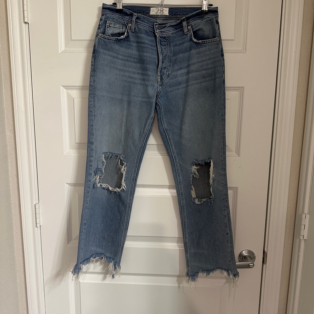 We the free Maggie Mid-rise straight leg Jean.